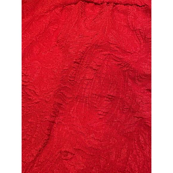 AVA & VIV Red Tiered Long Maxi Dress | Short Sleeve Shimmery Party Holiday | 1X - Picture 8 of 10